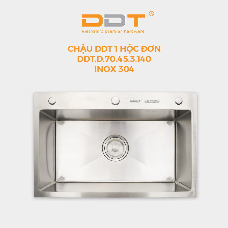 Chậu 1 hộc đơn DDT.D.70.45.3.140