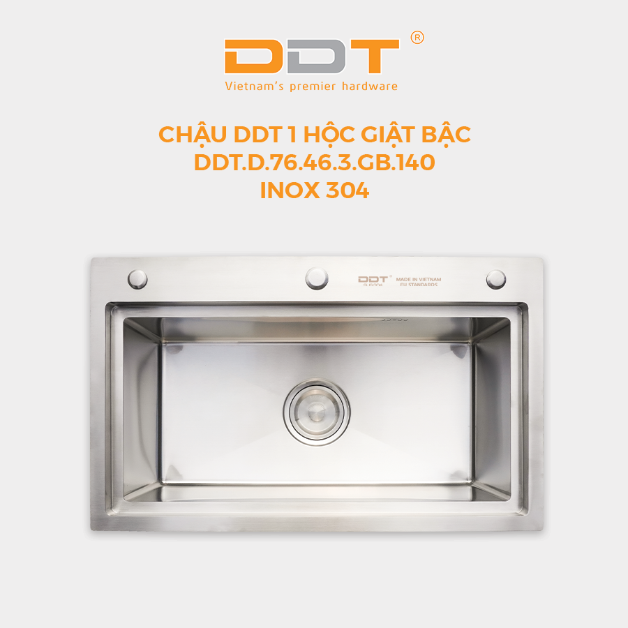 Chậu 1 hộc giật bậc DDT.D.76.46.3.GB.140