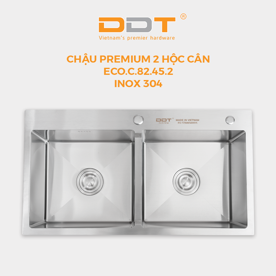 Chậu premium 2 hộc cân ECO.C.82.45.2