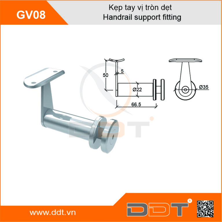 Kẹp kính tay vịn tròn dẹp – GV08