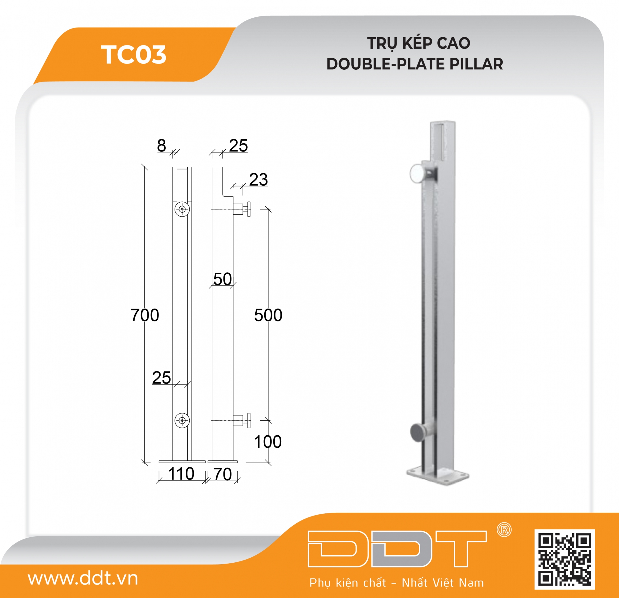 Trụ kép cao 700- TC03