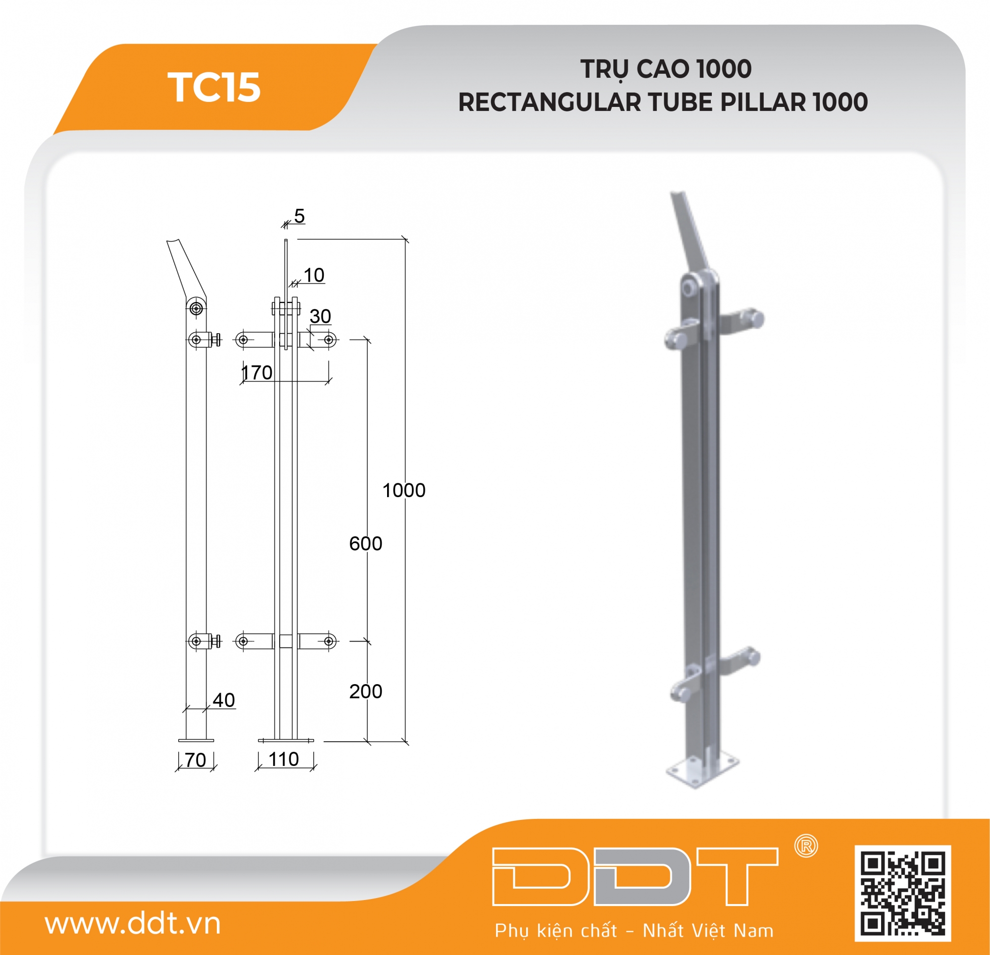 Trụ kép cao hộp 1000 -TC15